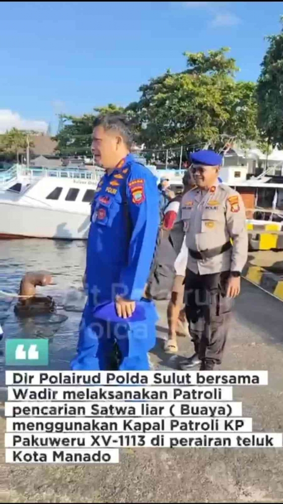Sapulidi News : Dir Polairud Polda Sulut Pimpin Lansung Patroli Pencarian Satwa Liar